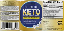 Label for Keto Lite Keto
