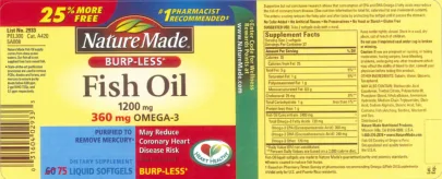 Label for Fish Oil 1200 mg 360 mg Omega-3