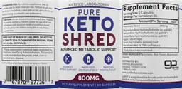 Label for Pure Keto Shred