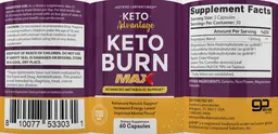 Label for Keto Advantage Keto Burn Max