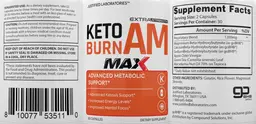 Label for Keto Burn AM Max