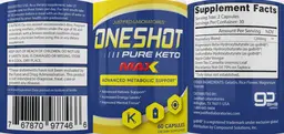 Label for One Shot Pure Keto Max