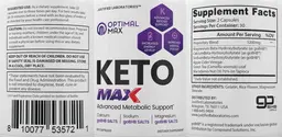 Label for Optimal Max Keto Max