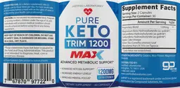 Label for Pure Keto Trim 1200 Max