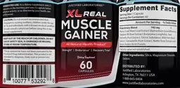 Label for XL Real Muscle Gainer