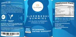 Label for Elderberry Gummies Raspberry