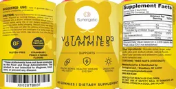 Label for Vitamin D3 Gummies 2000 IU