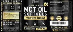 Label for MCT Oil Softgels 3000 mg