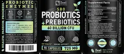 Label for Probiotics + Prebiotics 60 Billion CFU