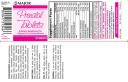 Label for Prenatal Tablets