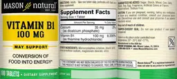 Label for Vitamin B1 100 mg
