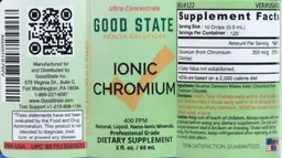 Label for Ionic Chromium 400 PPM