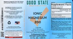Label for Ionic Magnesium 200 7,200 PPM