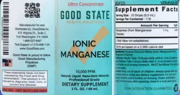 Label for Ionic Manganese 10,000 PPM