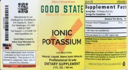 Label for Ionic Potassium 100,000 PPM