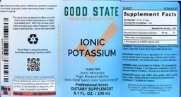 Label for Ionic Potassium 19,800 PPM