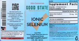 Label for Ionic Selenium 140 PPM