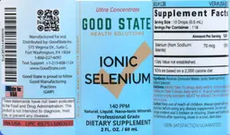 Label for Ionic Selenium 140 PPM
