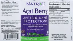 Label for Acai Berry 1,000 mg