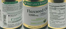 Label for Flaxseed Oil 1200 mg