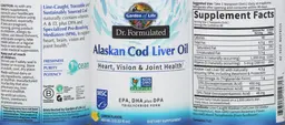Label for Alaskan Cod Liver Oil Lemon Flavor
