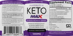 Label for Pharmalite XS Keto Max