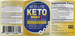 Label for Keto Lite Max