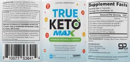 Label for True Keto Max