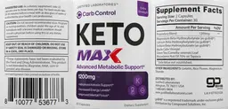 Label for Carb Control Keto Max