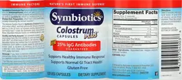 Label for Colostrum Plus Capsules