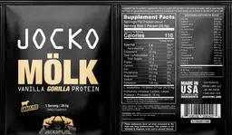 Label for Jocko Molk Vanilla Gorilla Protein