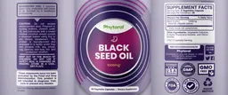 Label for Black Seed Oil 1000 mg