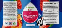 Label for Melatonin Gummies Strawberry Flavored