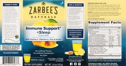 Label for Immune Support + Sleep Natural Citrus Lemon Flavor