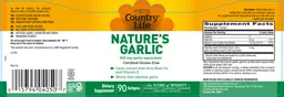 Label for Nature's Garlic