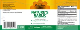 Label for Nature's Garlic