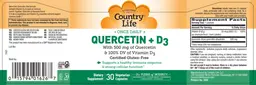 Label for Quercetin 500 mg + D3