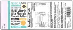 Label for Multi-Vitamin With Fluoride Orange