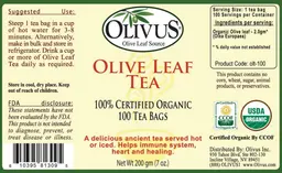 Label for Olive Leaf Tea