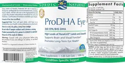 Label for ProDHA Eye 360 EPA/845 DHA