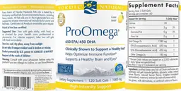 Label for ProOmega Lemon 650 EPA/450 DHA