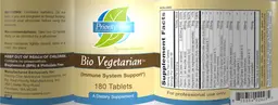Label for Bio Vegetarian