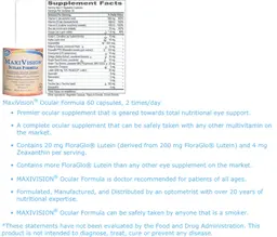 Label for MaxiVision Ocular Formula