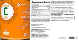Label for Vitamin C with Zinc