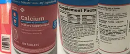 Label for Calcium with Vitamin D3 40 mcg (1600 IU)