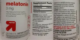 Label for Melatonin 3 mg