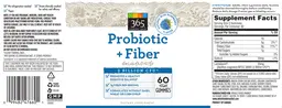 Label for Probiotic + Fiber Gummies Natural Blue Raspberry Flavor