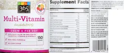 Label for Multi-Vitamin Gummies