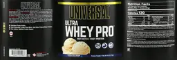 Label for Ultra Whey Pro Vanilla Ice Cream