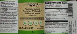 Label for Turmeric Extract Curcumin C3 Complex